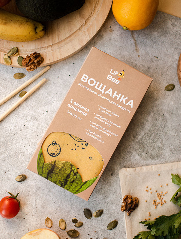 Багаторазова вощанка для зберігання продуктів (35х35, бджодиний віск)